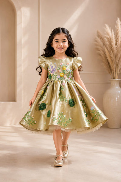 Pre Order: Olive Blossom Couture Dress