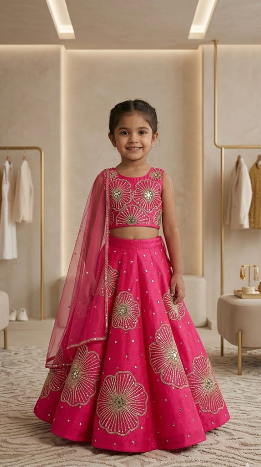 Pre Order: Fuchsia Blossom Lehenga