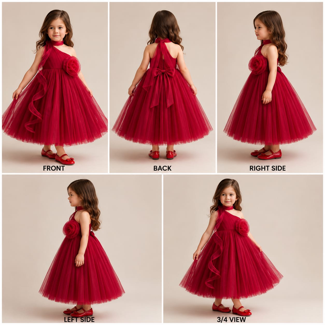 Pre Order: Rose Adorned Spiral Pink One Shoulder Gown