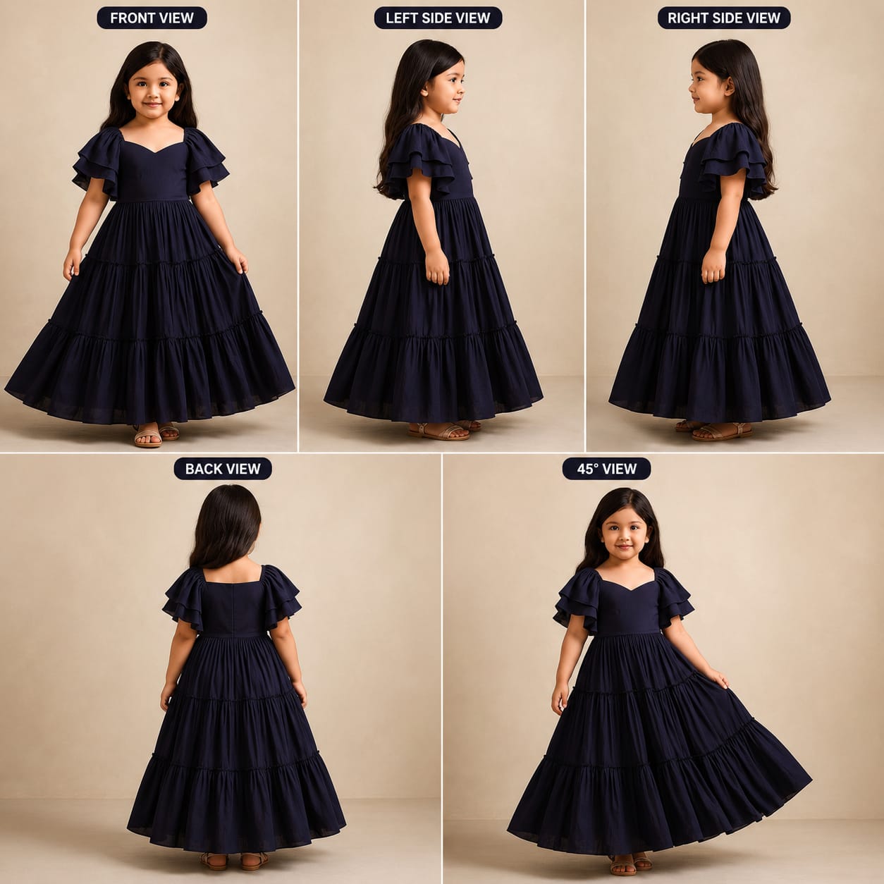 Pre Order: Black Tiered Cotton Dress
