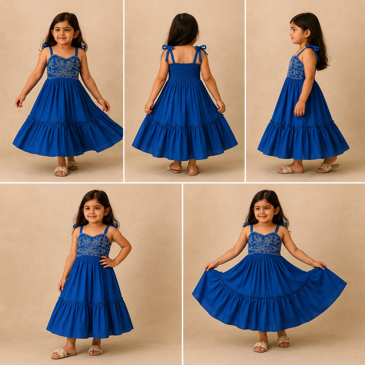 Pre Order: Blue Embroidered Dress
