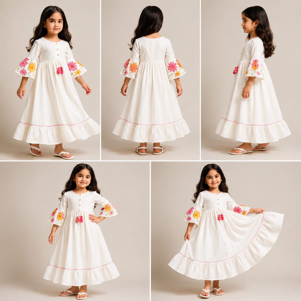 Pre Order: White Cotton Floral Dress