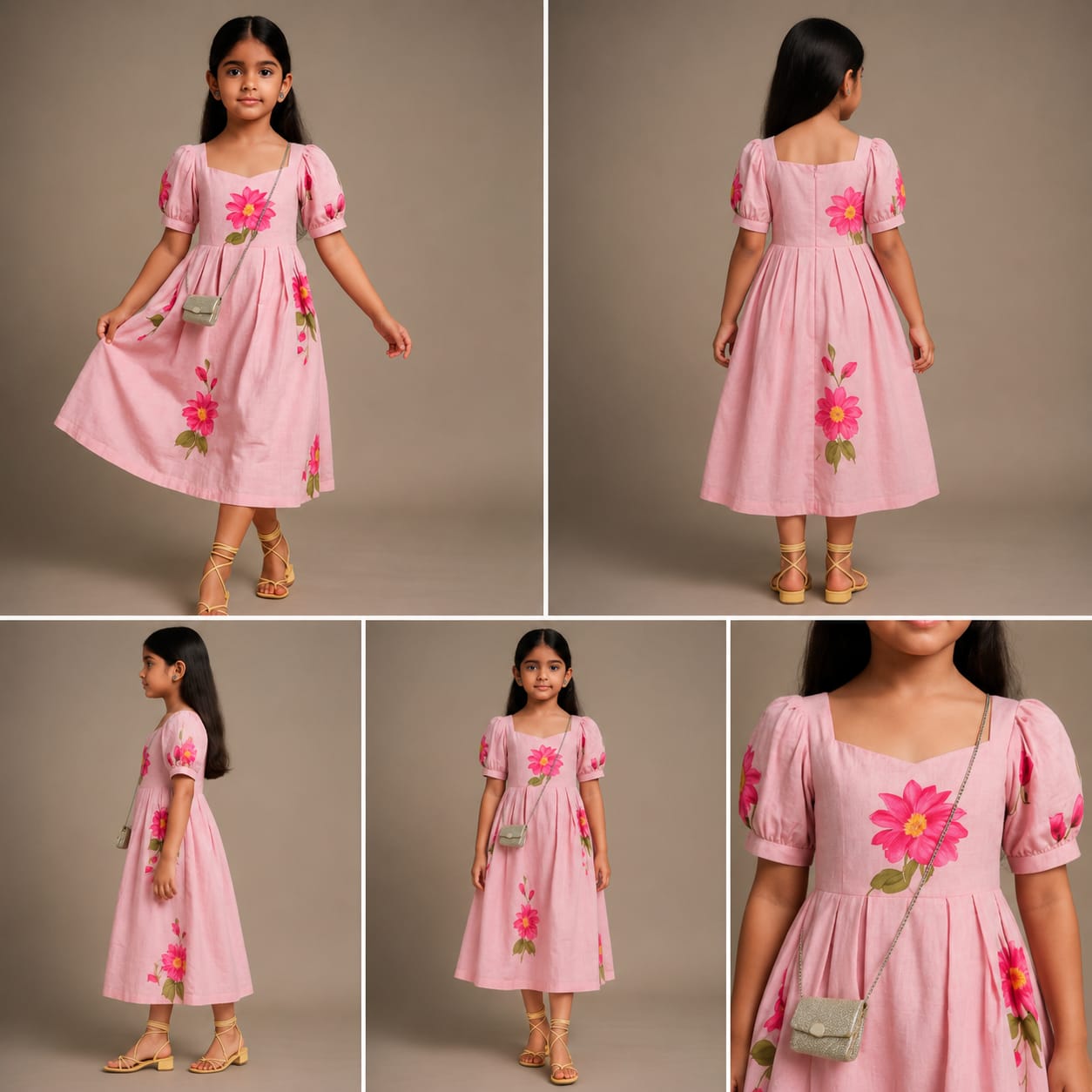 Pre Order:Pink Floral  Cotton  Dress