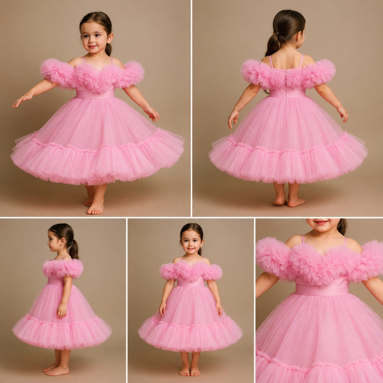 Pre Order: Gorgeous Pink Ruffle Net Heart Dress
