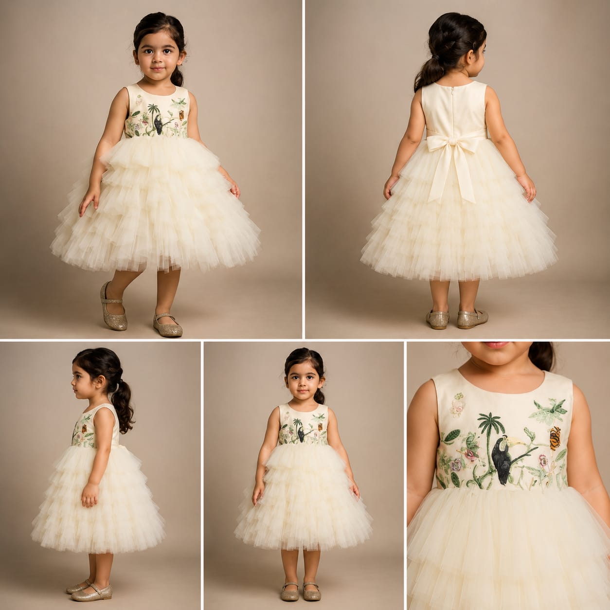 Pre Order: Fresh Tropical Embroidered Ruffled Dress