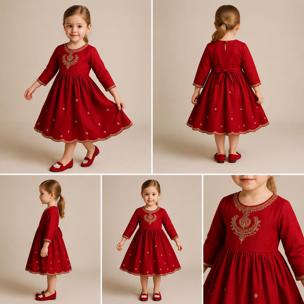 Pre Order: Maroon Embroidered Dress