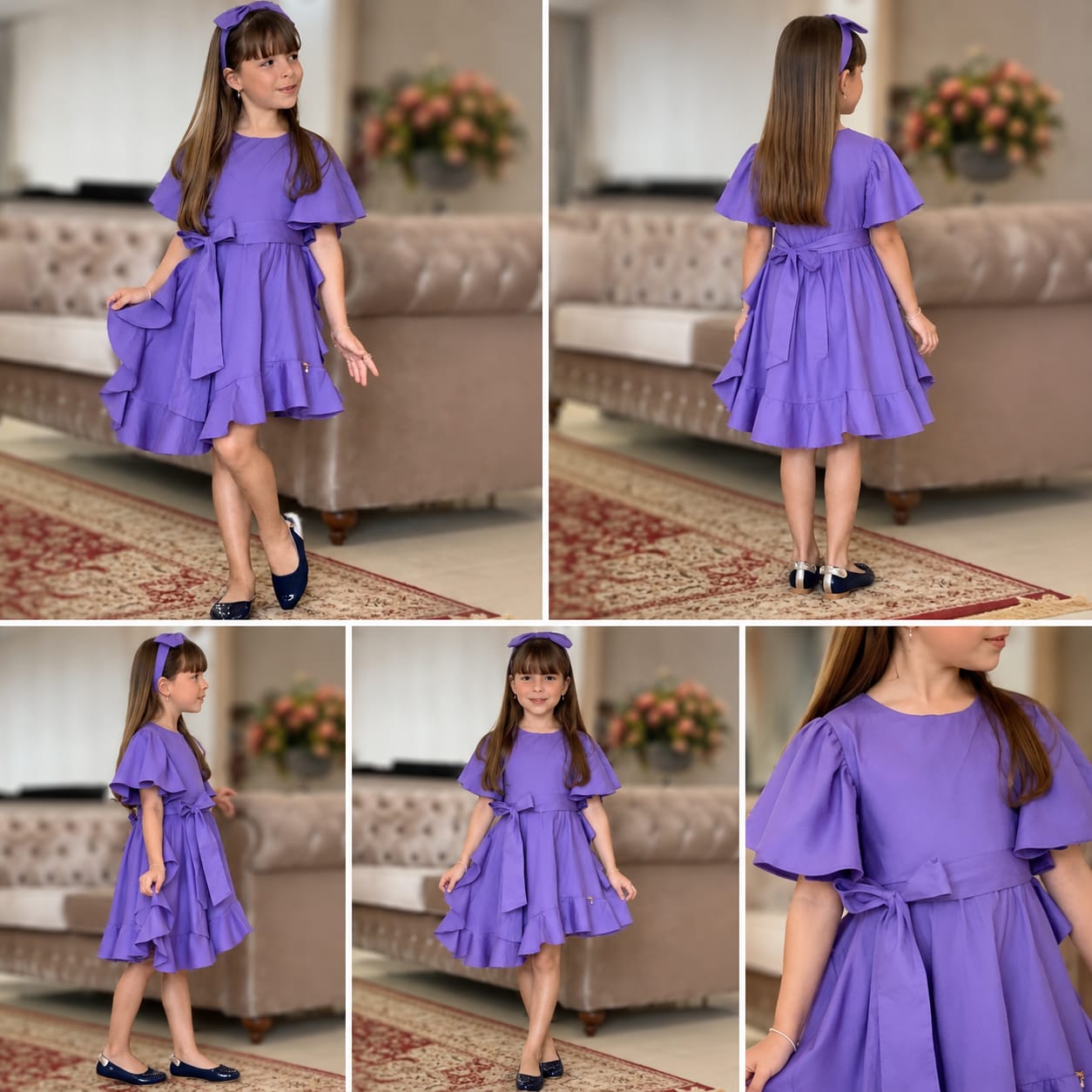 Pre Order: Knock-out Frills Half Sleeves Cotton Dress