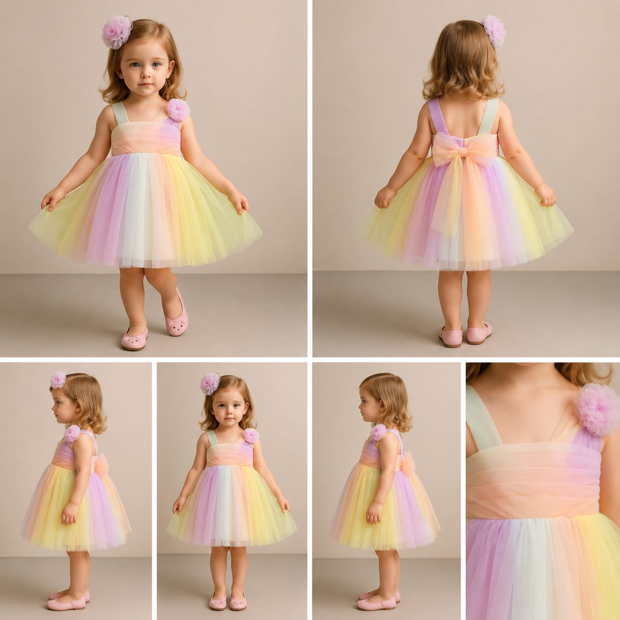 Pre Order: Multi Coloured Pleated Belt Dress