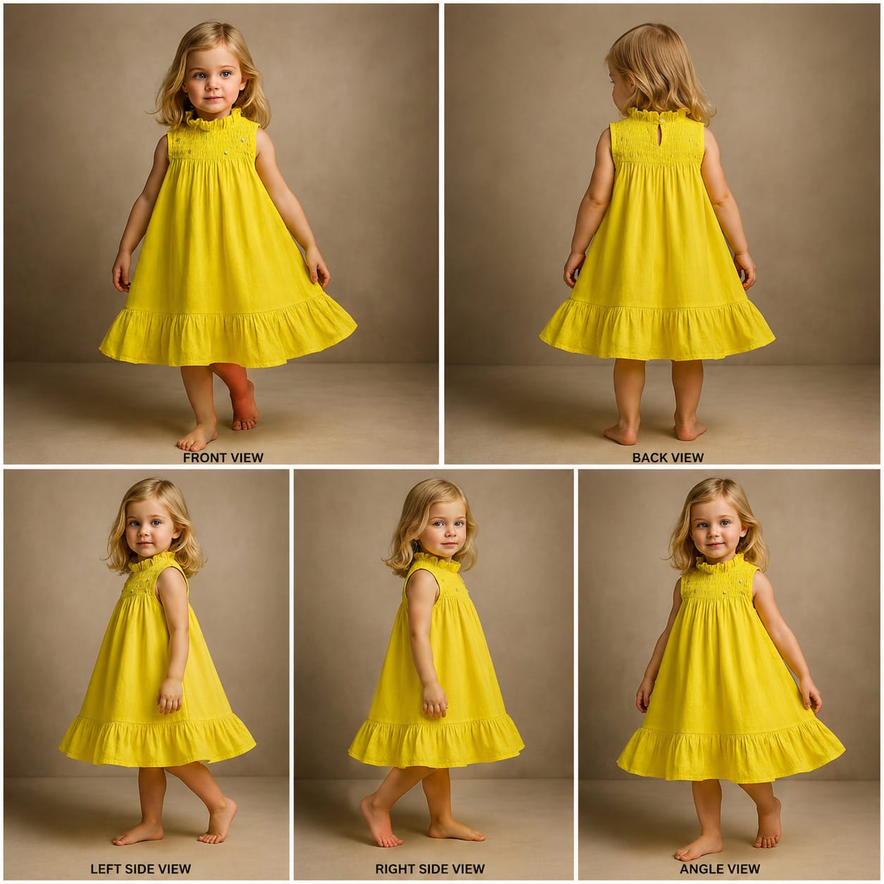 Pre Order : Ada Halter Neck Embroidered Yellow Dress
