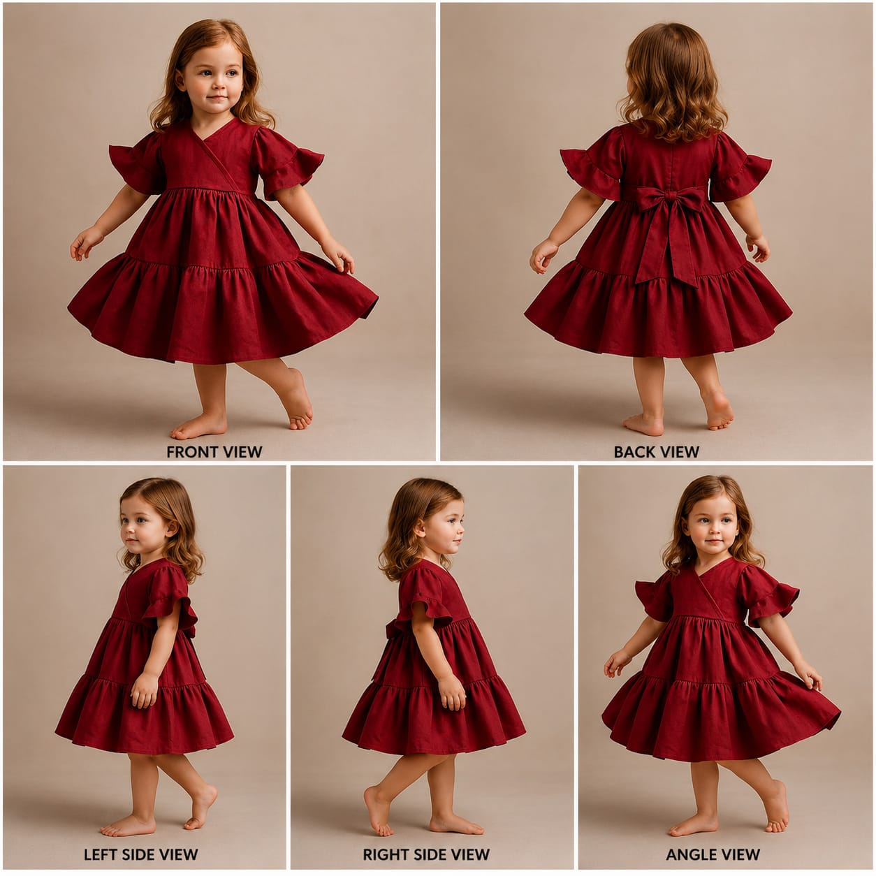 Pre Order: Agatha Red Tiered Knee Length Dress