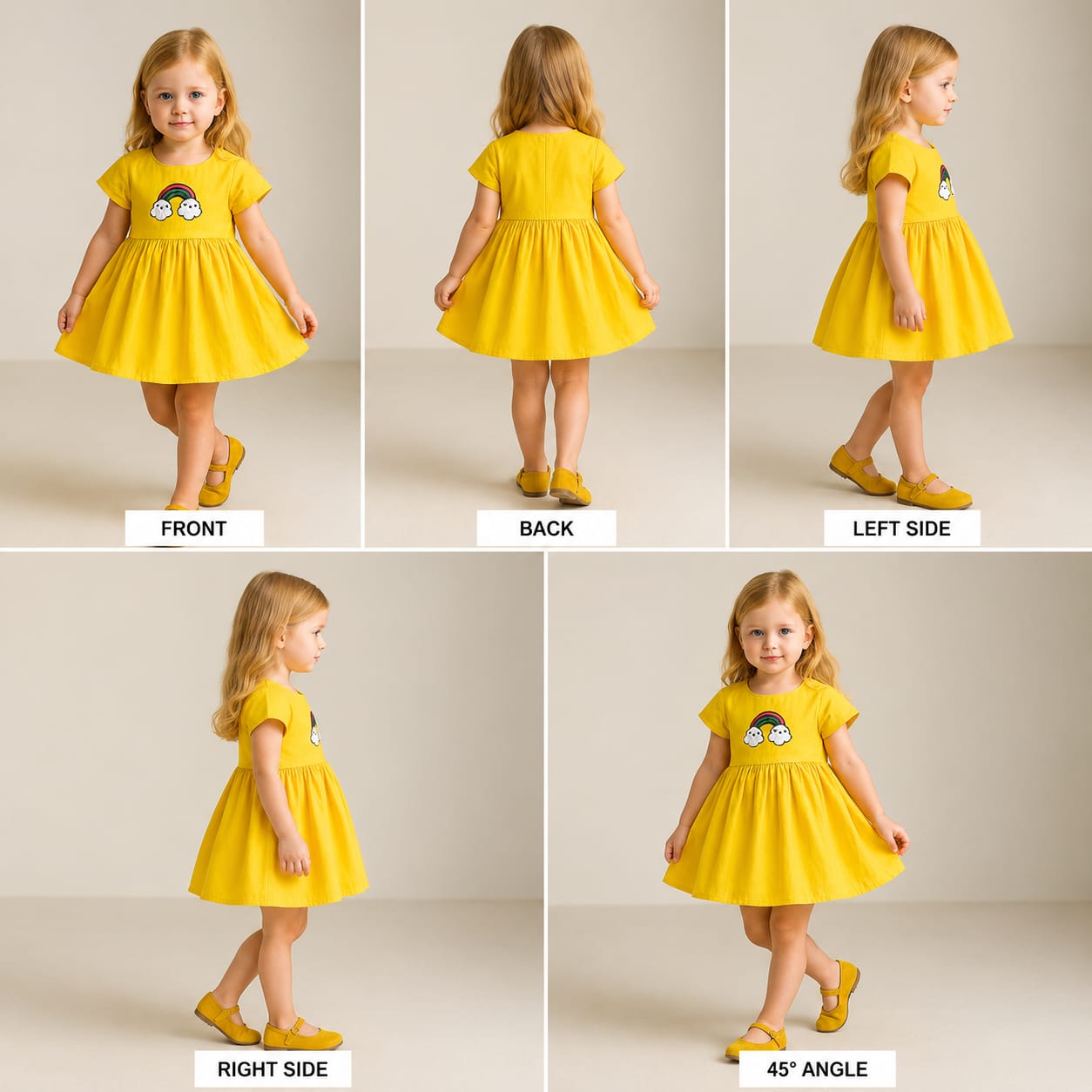 Pre Order: Alice Cloud And Rainbow Embroidered Dress