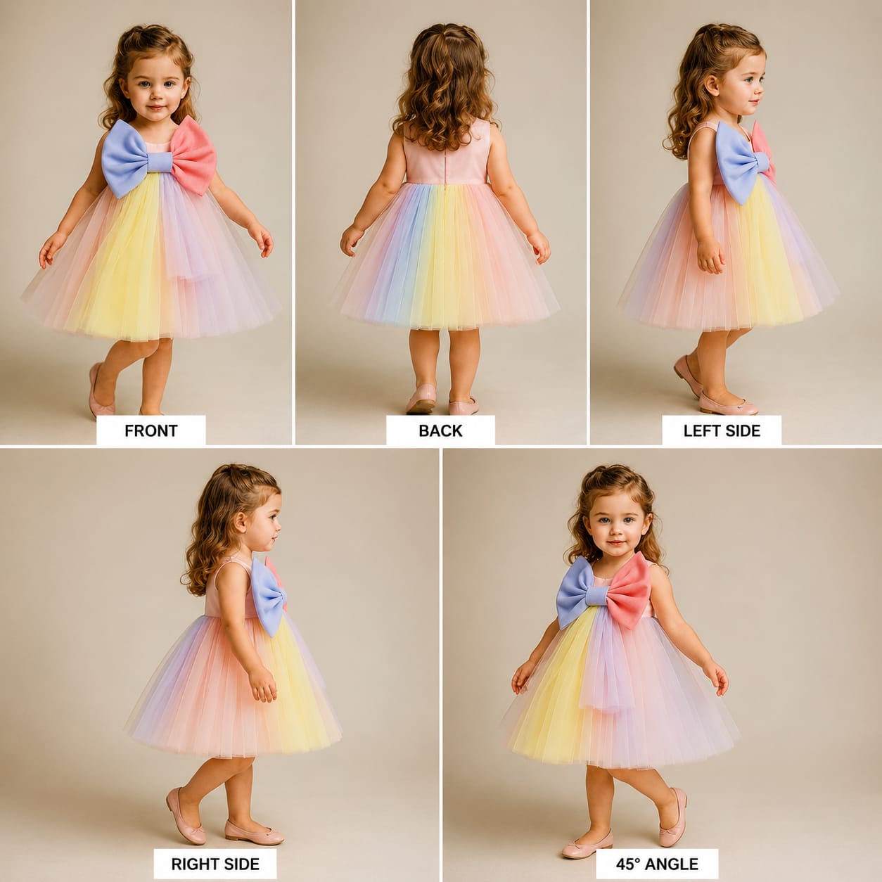 Pre Order: Oversized Colourful Bowie Peach Net Dress