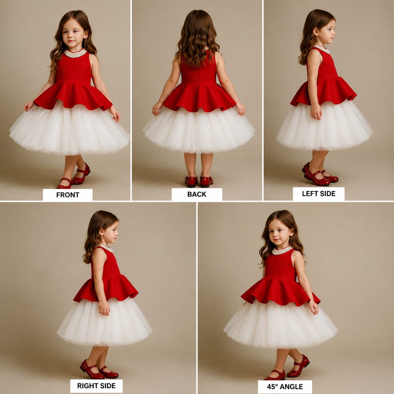 Pre Order: Ruffle Hem Dual Tone Dress With Detachable Back Bow