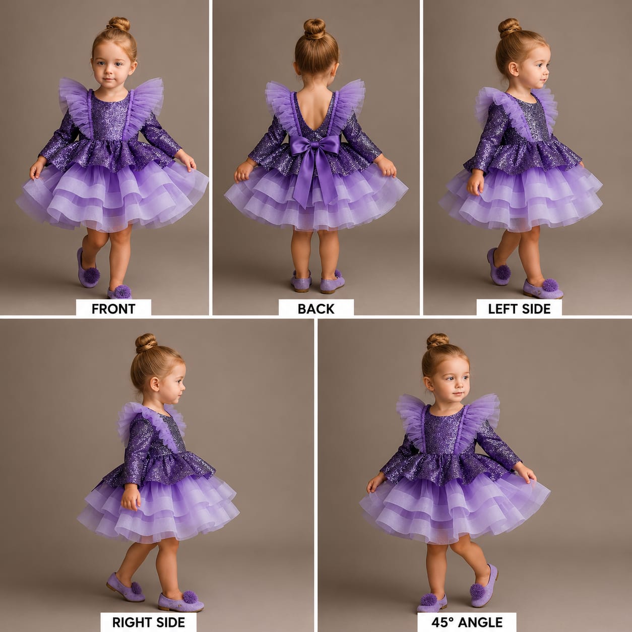 Pre Order: Sequins Embroidered Party Wear Purple Dress