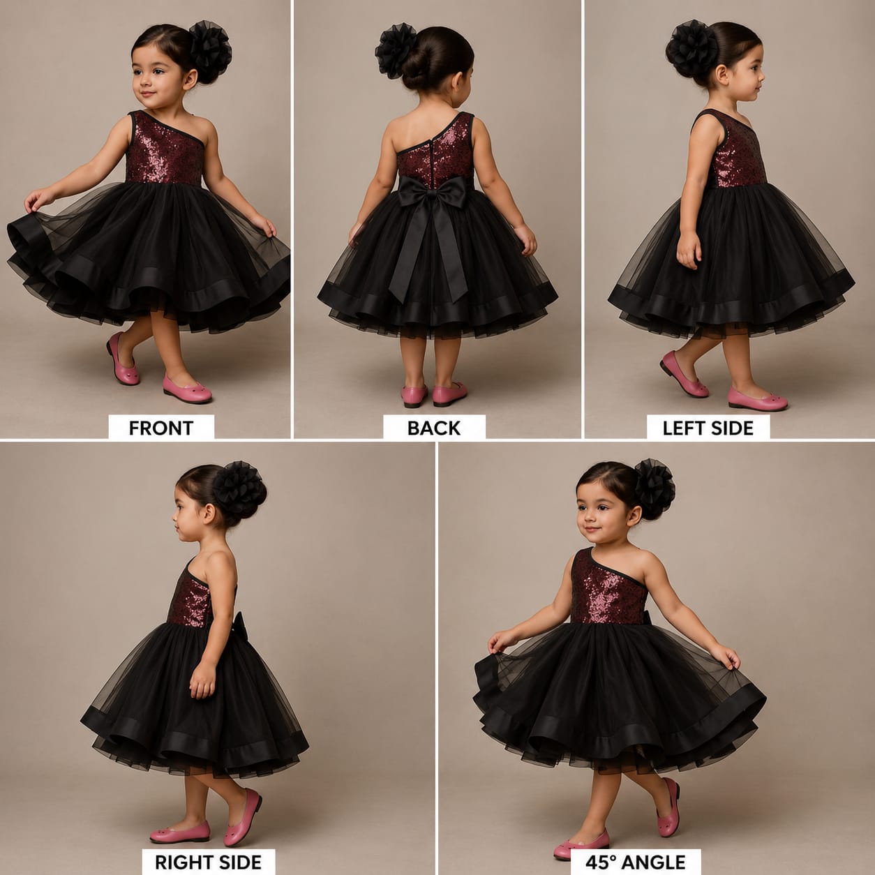 Pre Order: Stylish Sequin Work Ruffled Layered Frilly Dress
