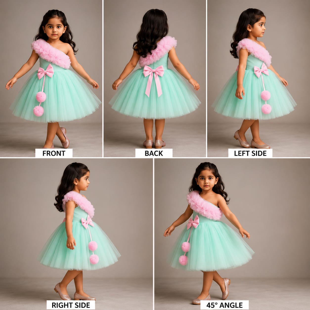 Pre Order: Ruffled One shoulder Frilly Dress