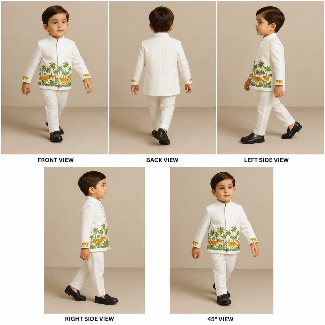 Pre Order: Jungle Theme Embroidered Sherwani With Pant