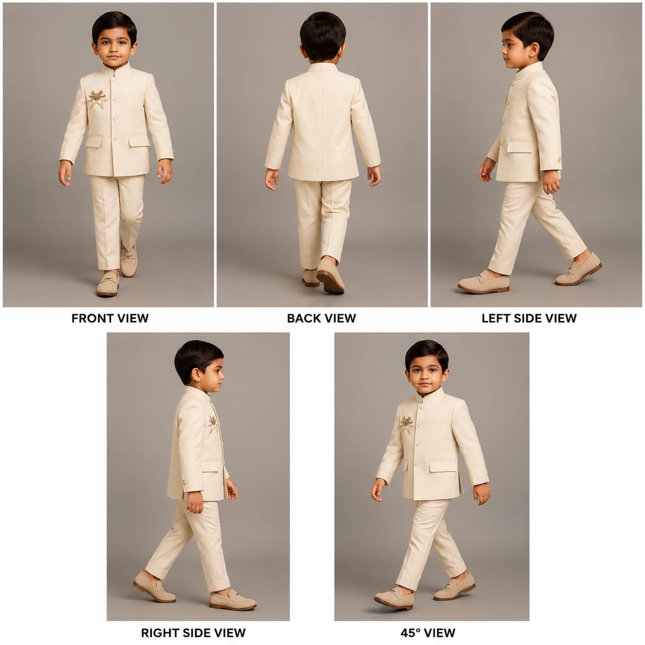 Pre Order: Beige Sherwani With Pocket Detailing And Matching Pant