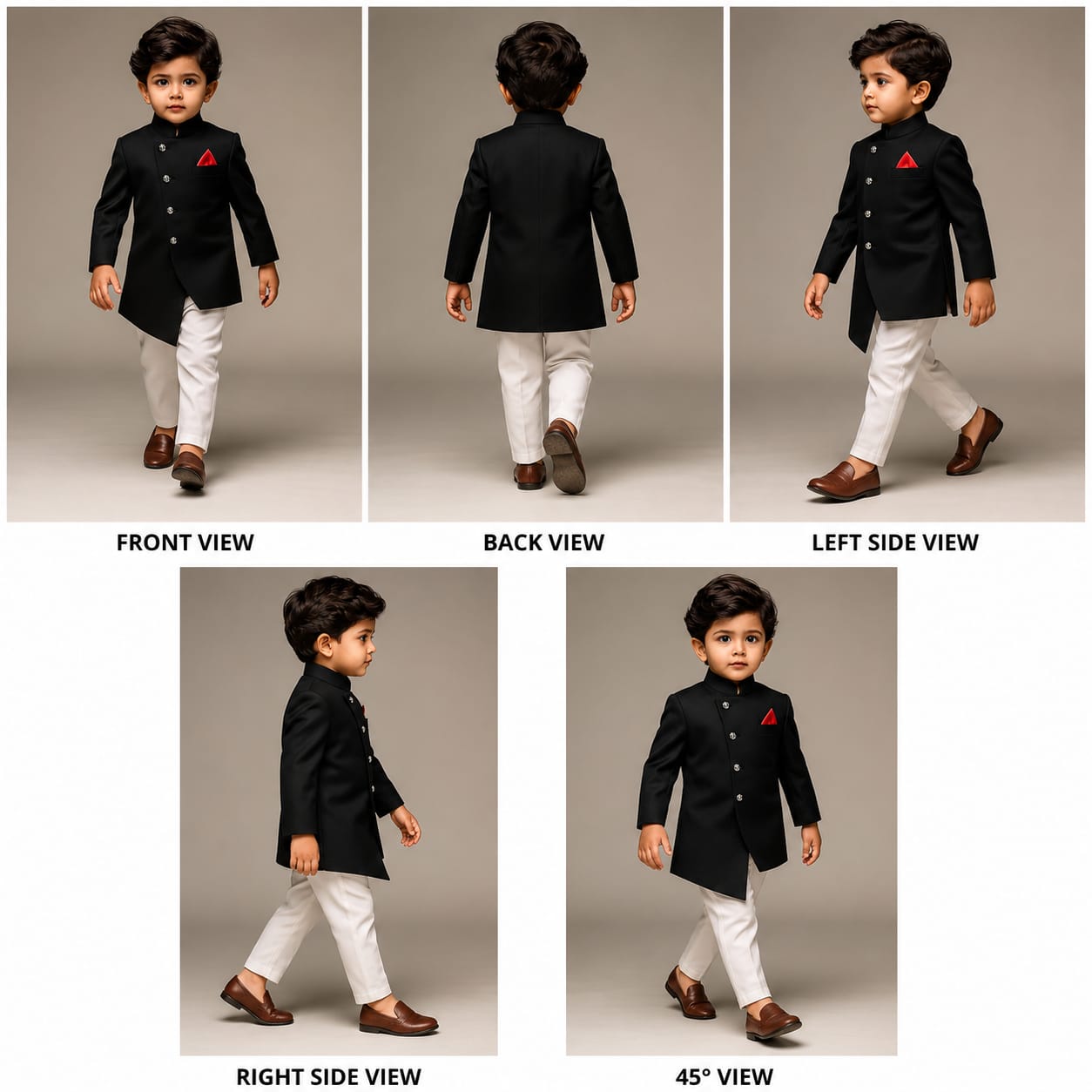 Pre Order: Contrasting Pocket Square Sherwani And Pyjama