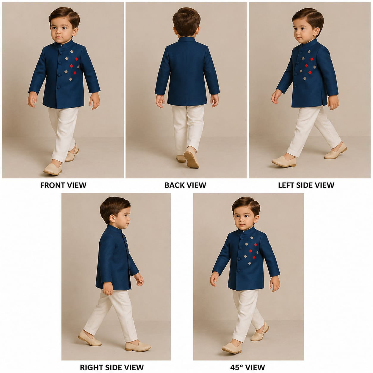 Pre Order: Blue Embroidered Sherwani And Pyjama