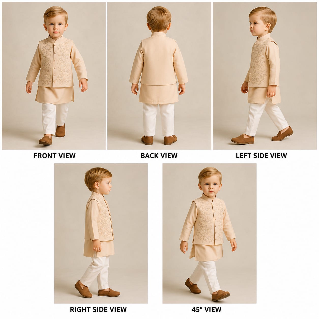 Pre Order: Kurta With Potli Button Detailed Jacket And Pyjama