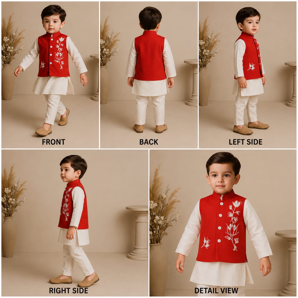 Pre Order: Plain Kurta And Jacket With Pyjama