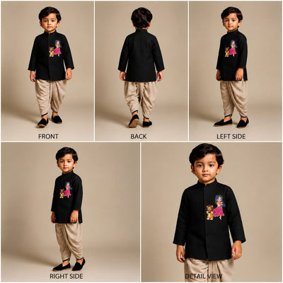 Pre Order: Skandamata Black Kurta With Dhoti