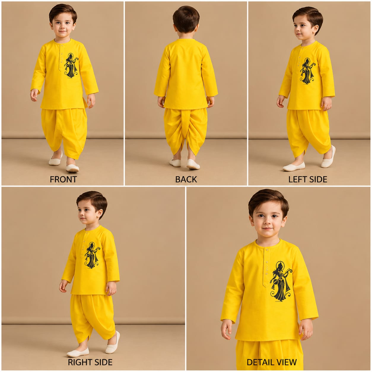 Pre Order: Mataji Yellow Kurta And Dhoti Style Pant