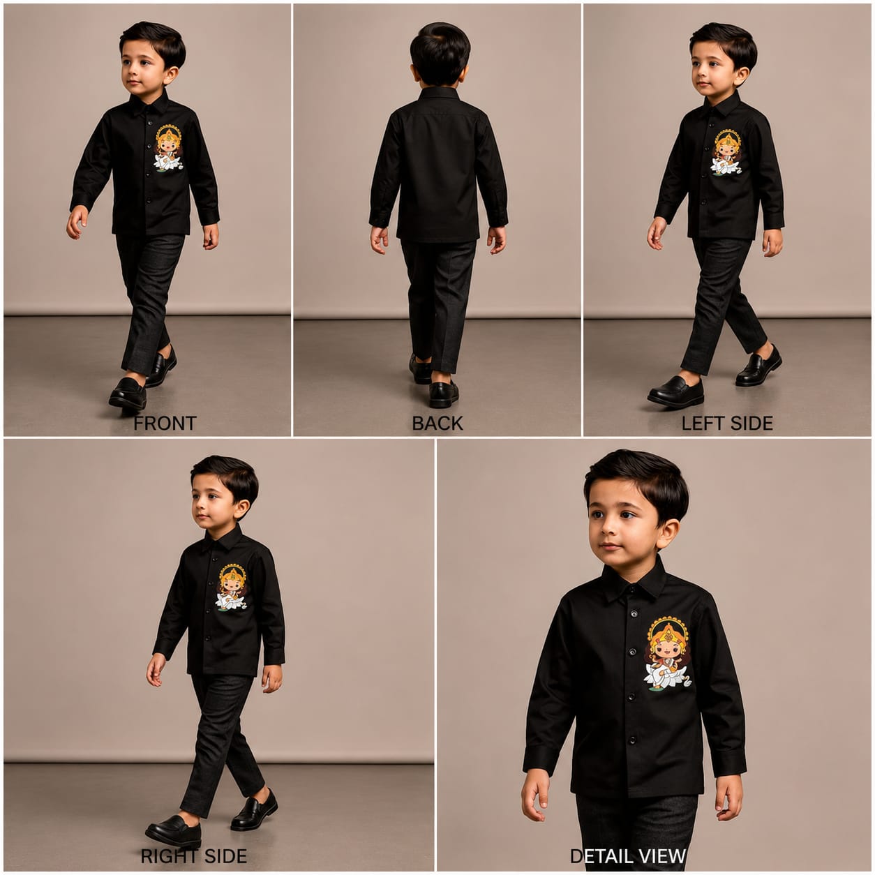 Pre Order: Goddess Saraswati Black shirt And Style Pant