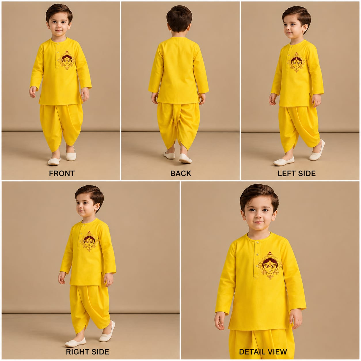 Pre Order: Grace of Goddess Yellow Kurta And Dhoti Style Pant