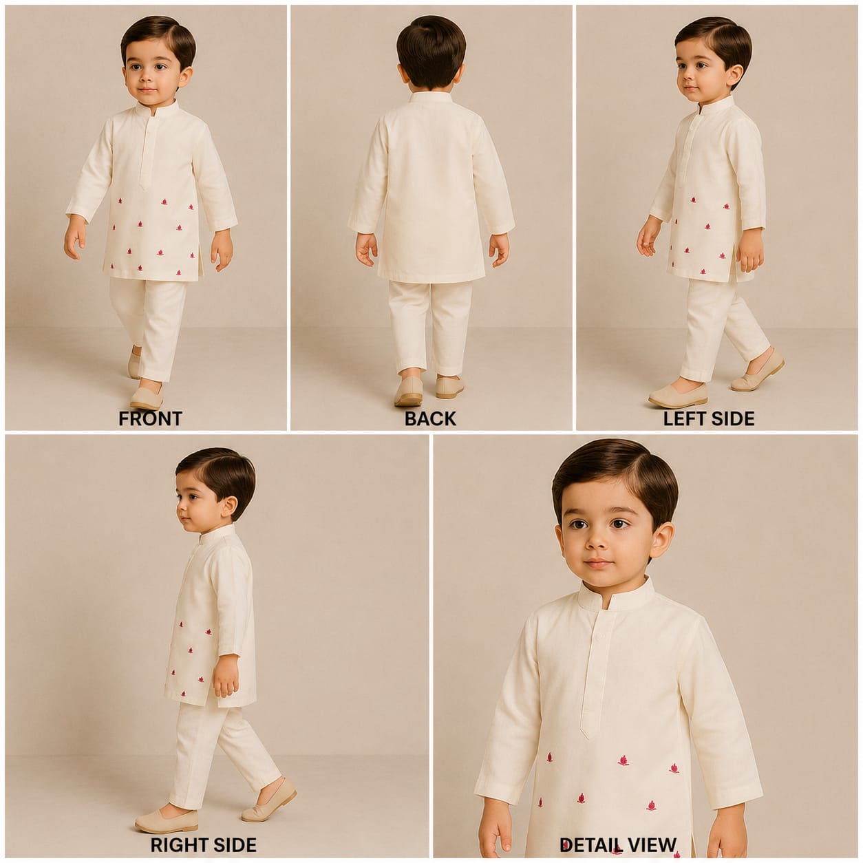 Pre Order: Pink Lotus Embroidered Kurta And Pyjama
