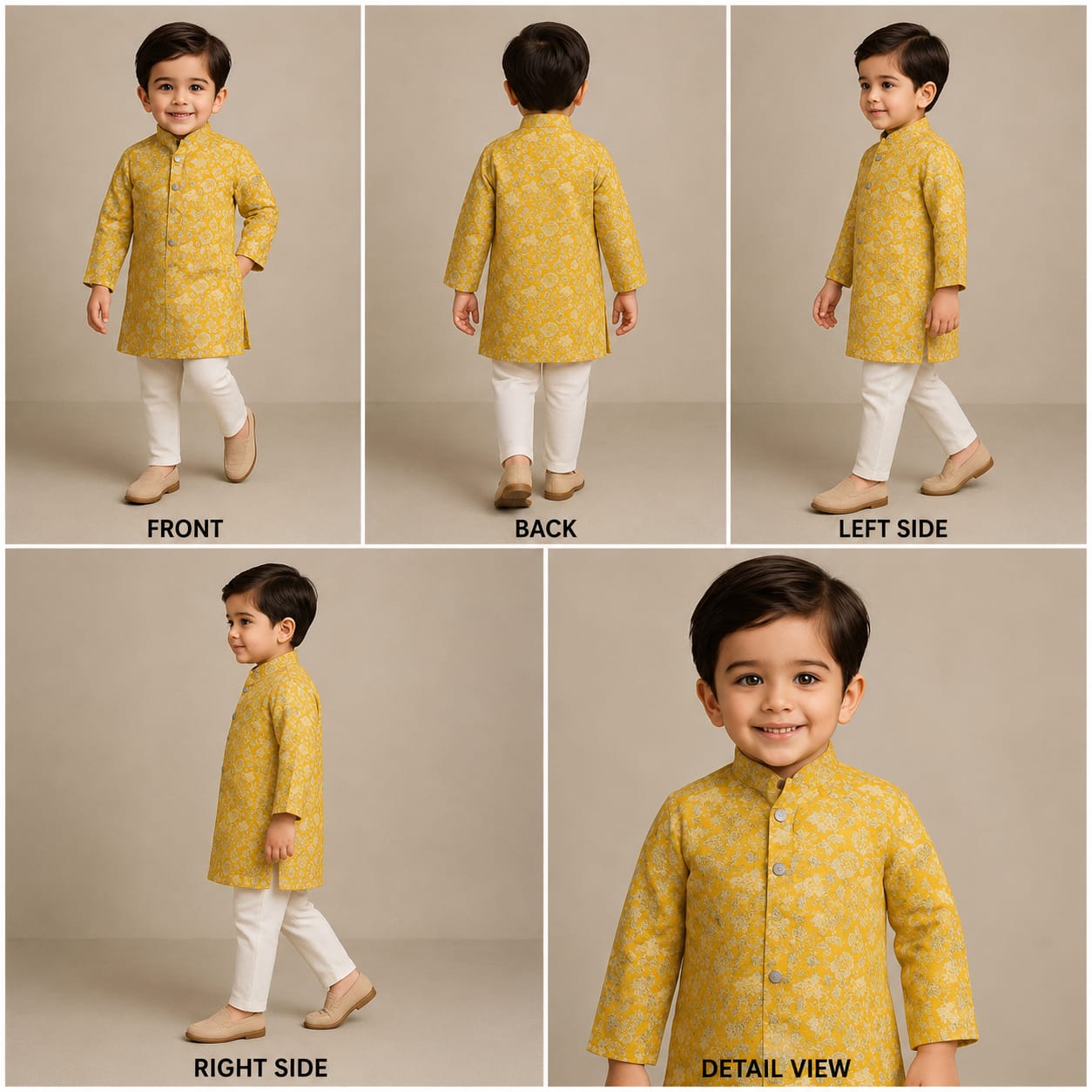 Pre Order: Printed Yellow Stylish Kurta And Pyjama