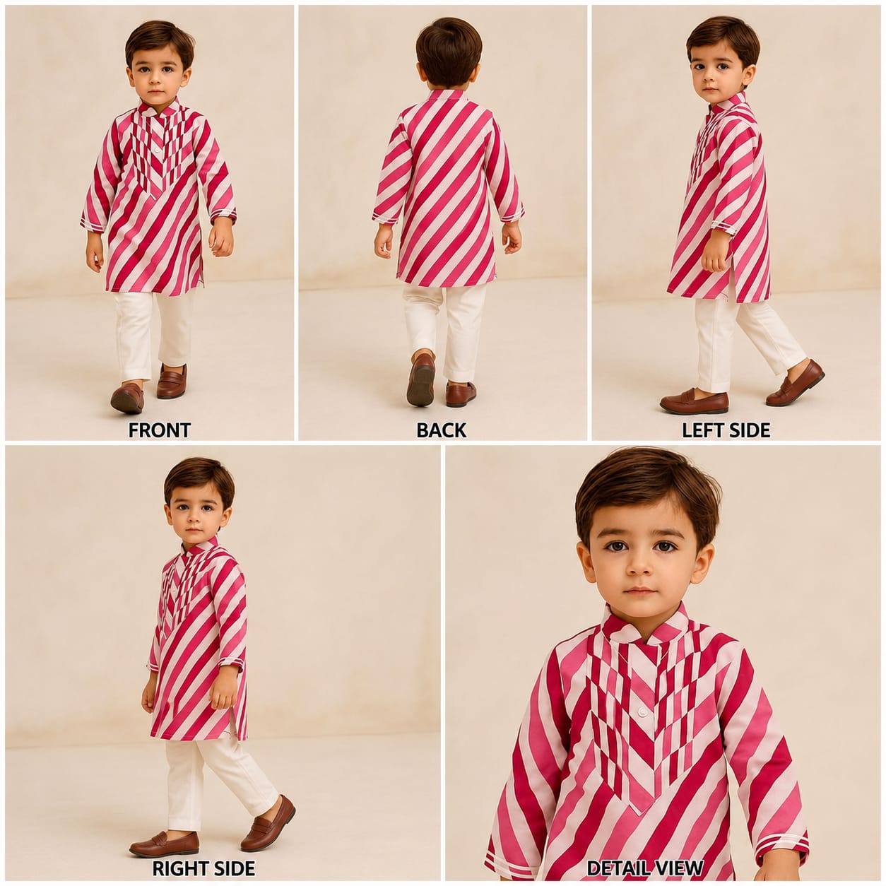 Pre Order: Striped Printed Kurta And Pyjama