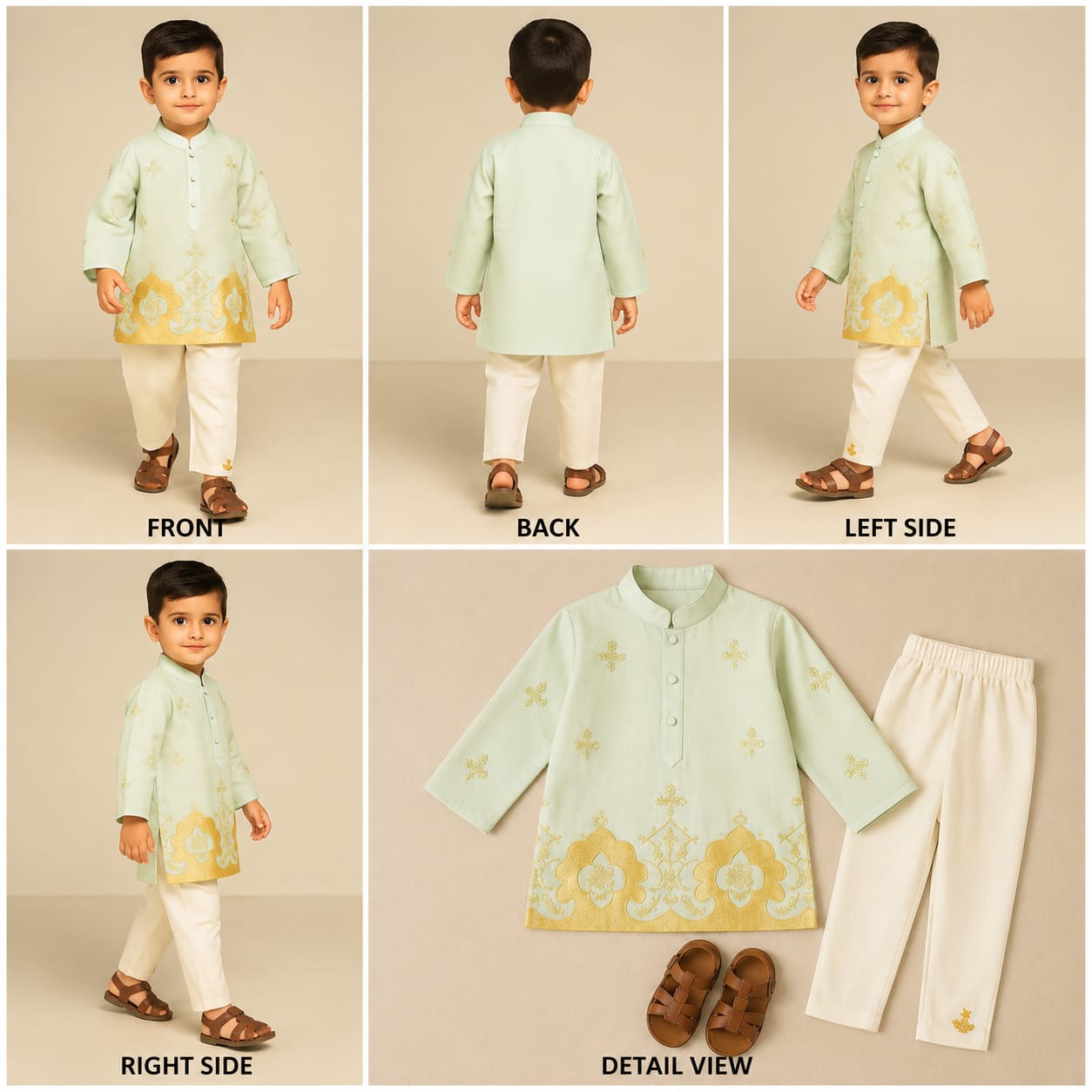Pre Order: Blue Embroidered Silk Kurta And White Pyjama