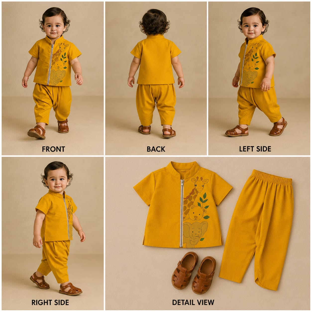 Pre Order: Animal Hand Painted Jacket And Dhoti