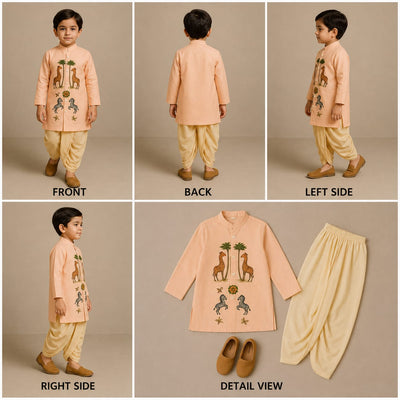 RTD Pre Order: Jungle Hand Painted Dhoti Kurta Set