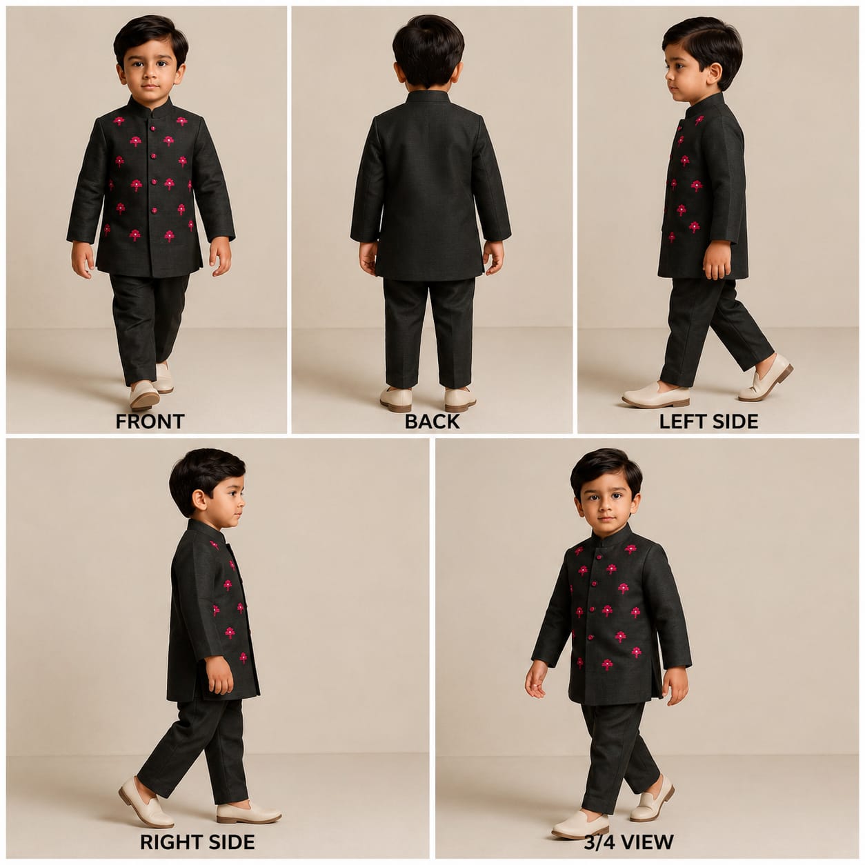 Pre Order: Black Embroidered Kurta And Pyjama