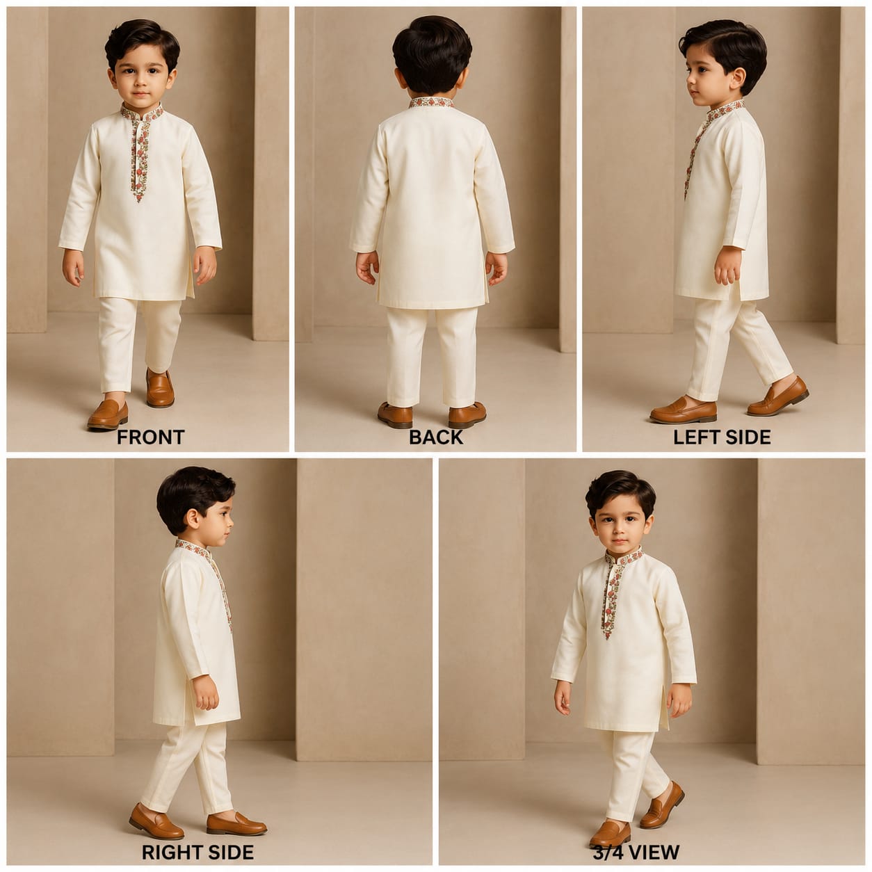 Pre Order: Off White Embroidered Kurta And Pyjama