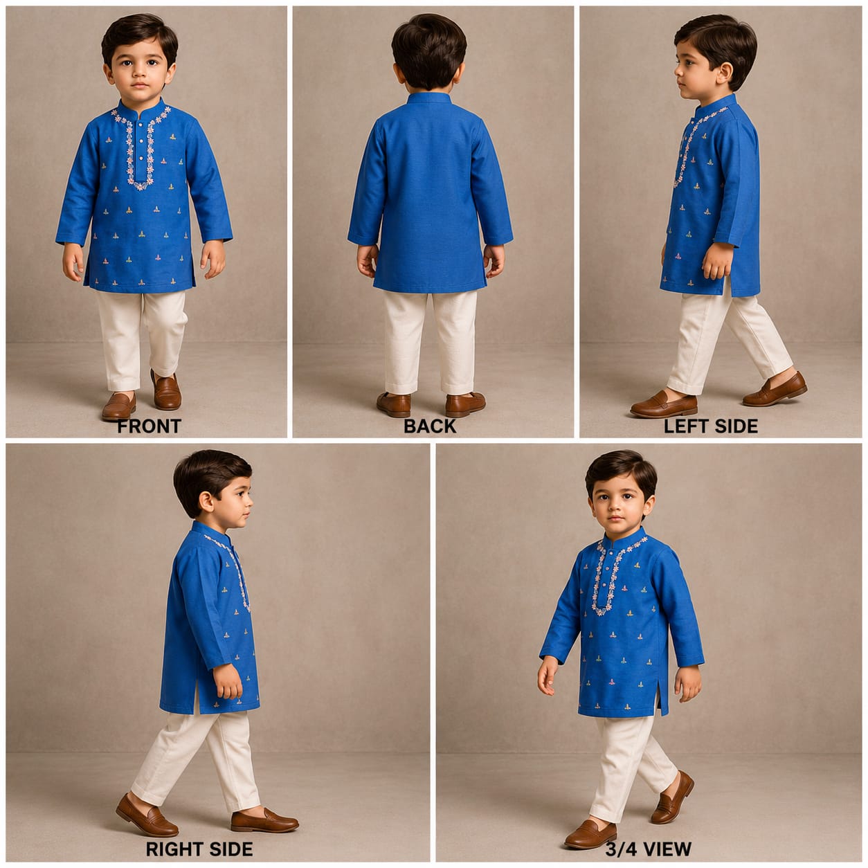 Pre Order: Blue Embroidered Kurta And Pyjama