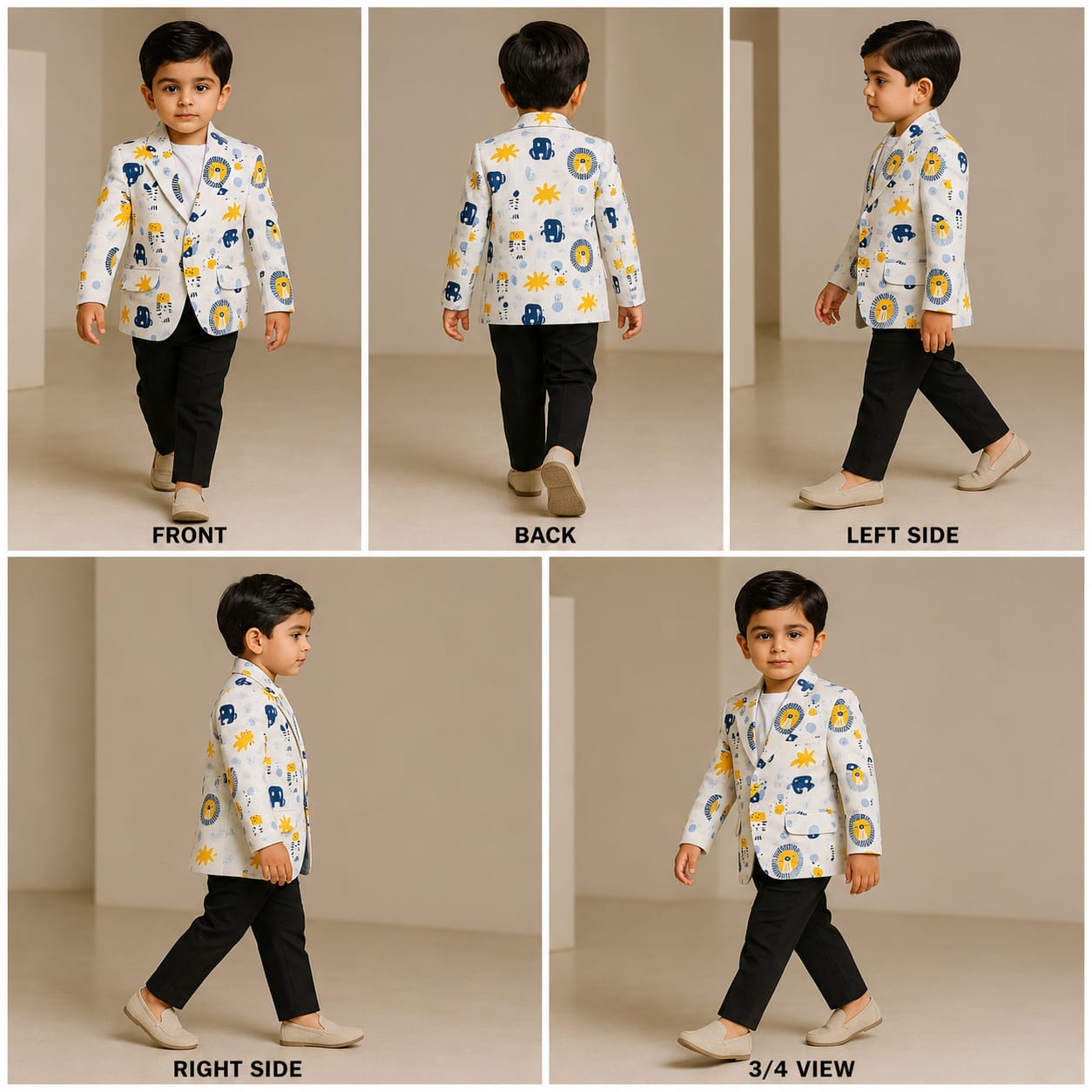 Pre Order: Animal Multicolour Printed Notch Collar Blazer Style Jacket