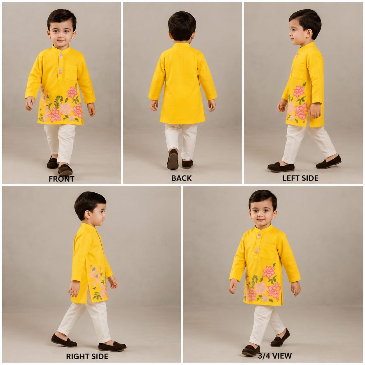 Pre Order: Yellow Embroidered Kurta And Pyjama