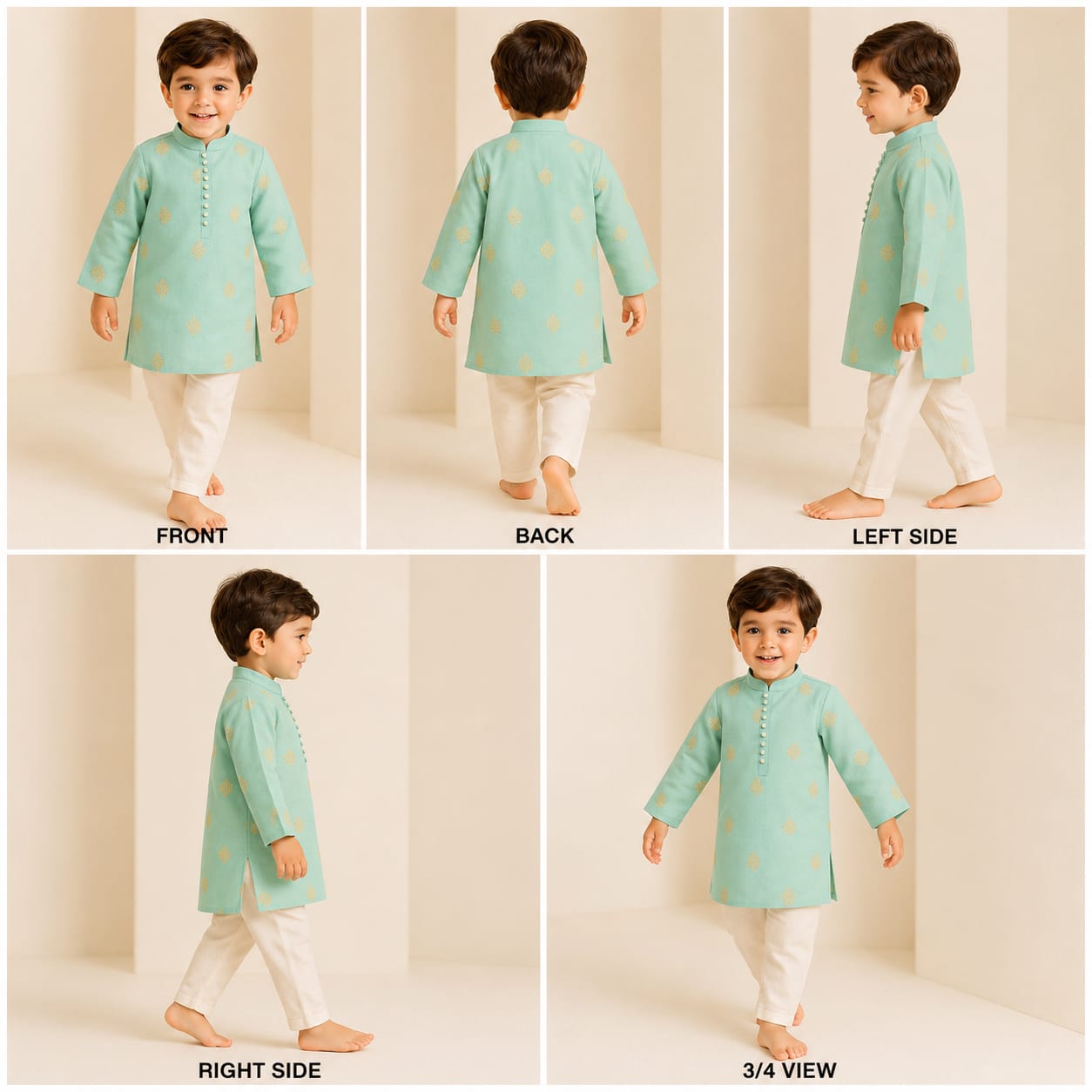 Pre Order: Blue Kurta With Detailed Loop Buttons And Pyjama