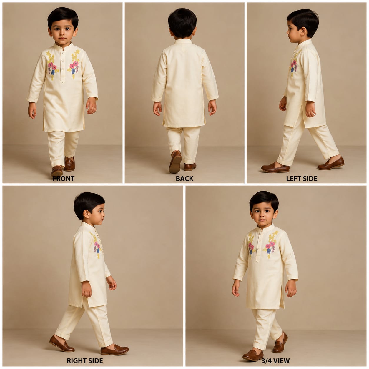Pre Order: Floral Embroidered Kurta With Pyjama