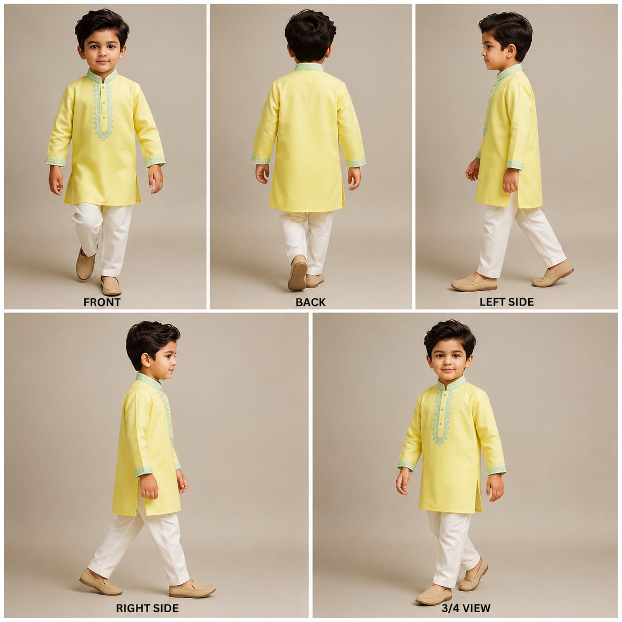 Pre Order: Fuax Mirror And Gota Lace Detail Kurta And Pyjama