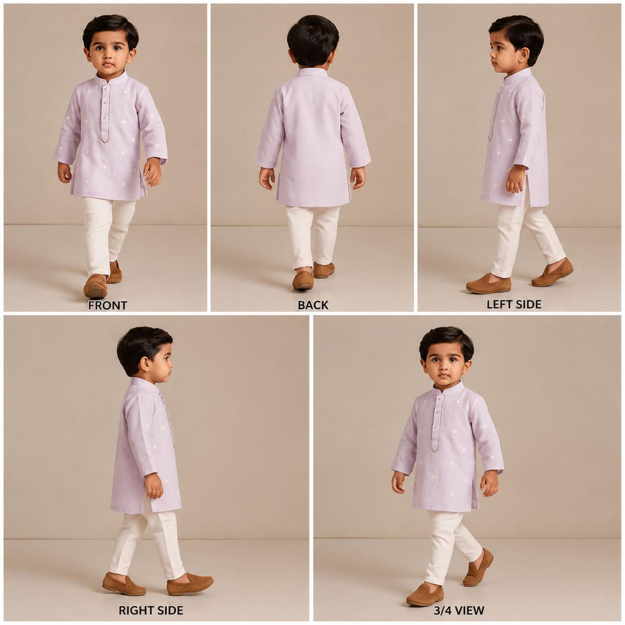 Pre Order: Purple Floral Embroidered Kurta With Pyjama