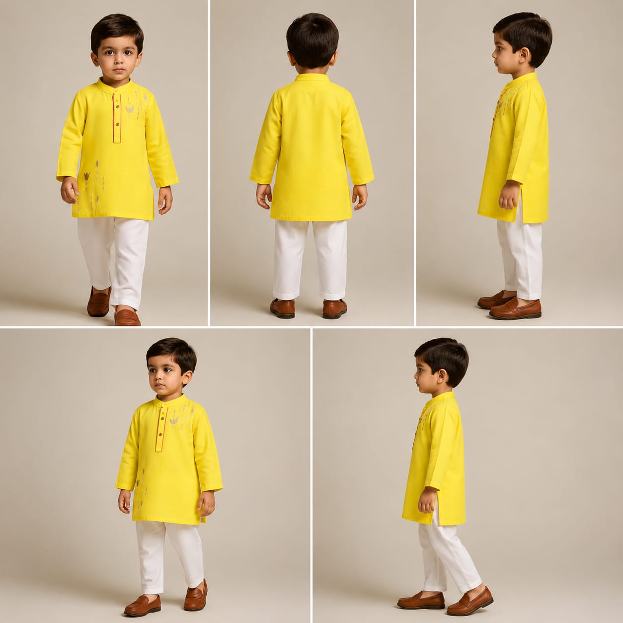 Pre Order: Embellished Yellow Kurta And Pyjama