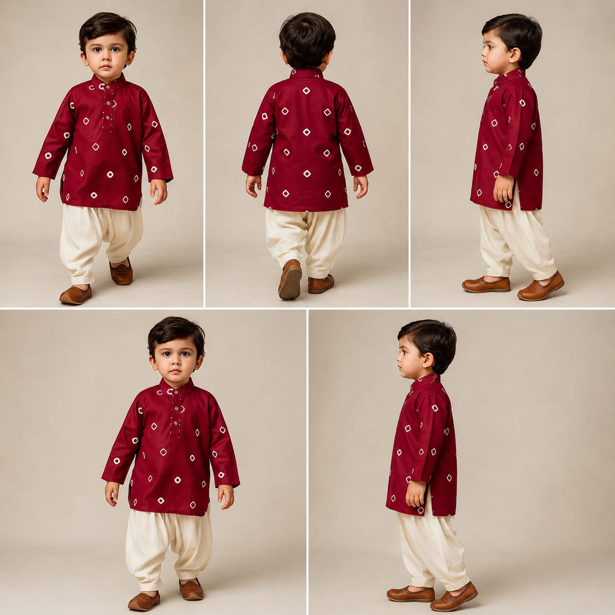 Pre Order: Printed Kurta With Beads Detailing And Salwar