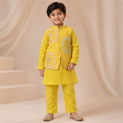 Pre Order: Sunehri Bloom Kurta Set With Jacket