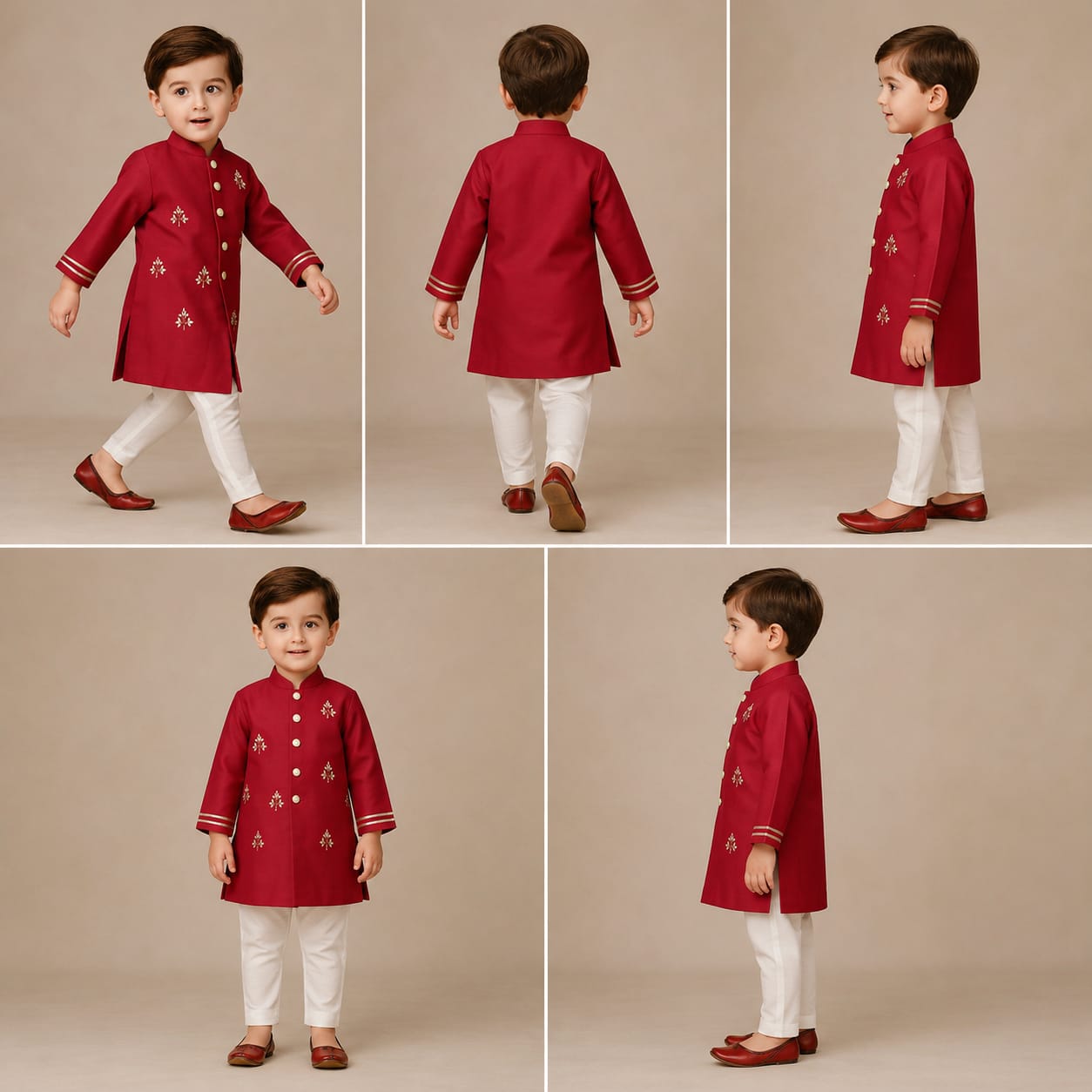 Pre Order: Shimmery Buttons Adorned Ethnic Kurta And Pyjama