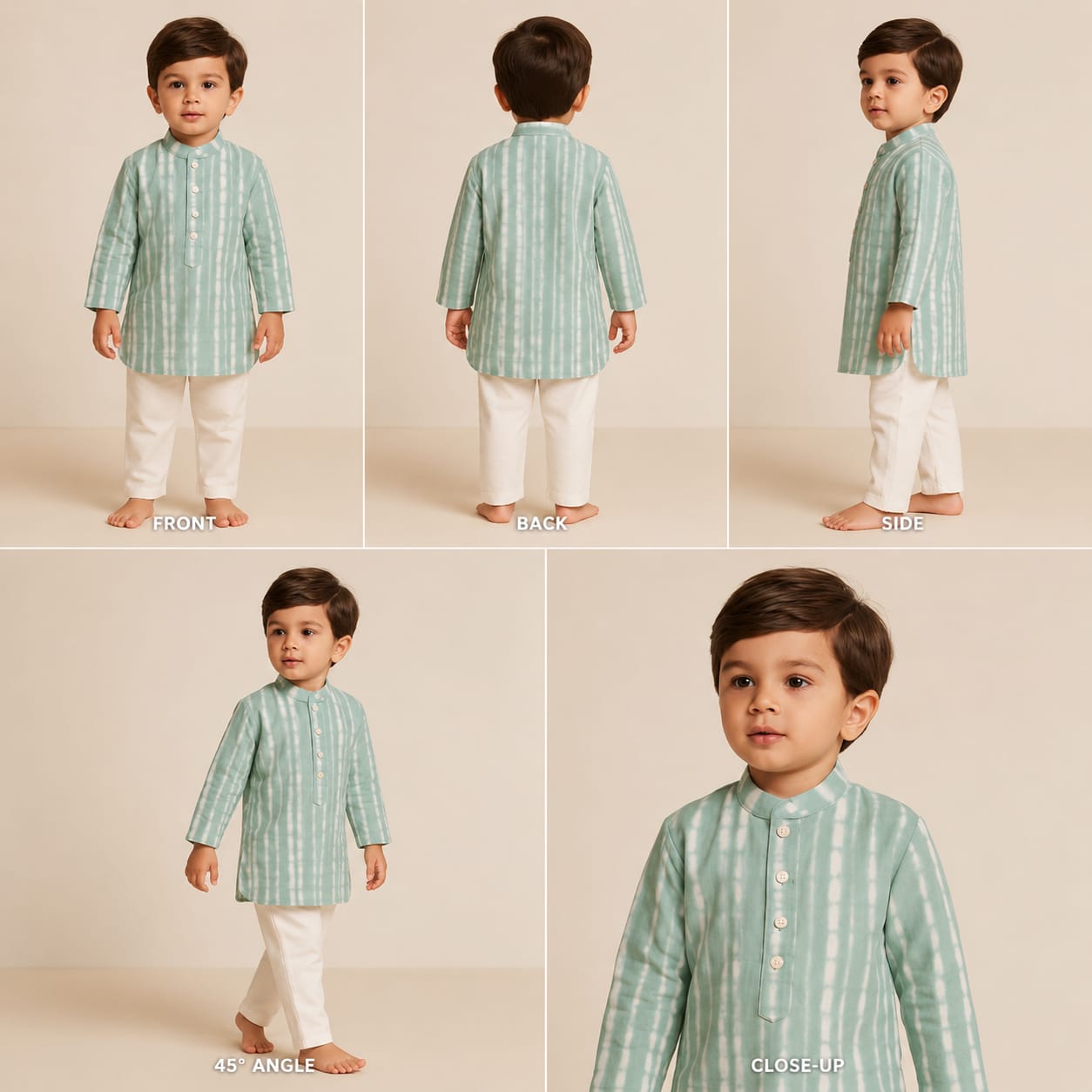 Pre Order: Shibori Printed Green Kurta With Pyjama